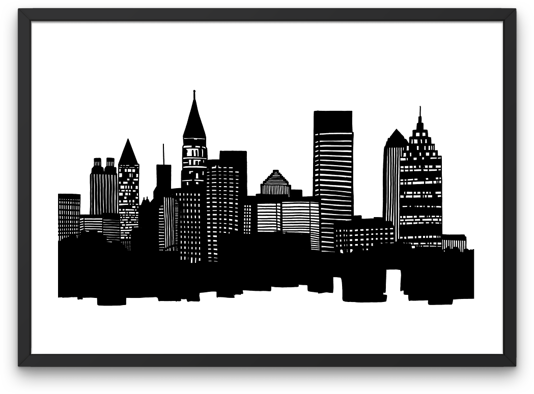 "City Skyline Silhouette" Print