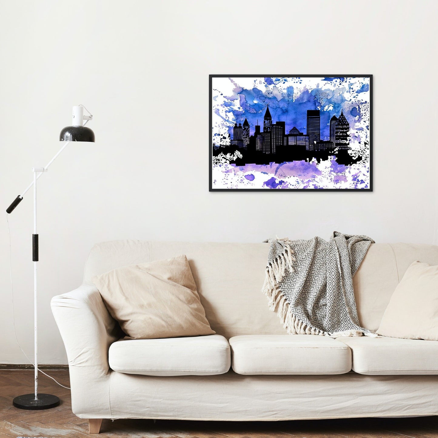 Watercolor City Silhouette Print