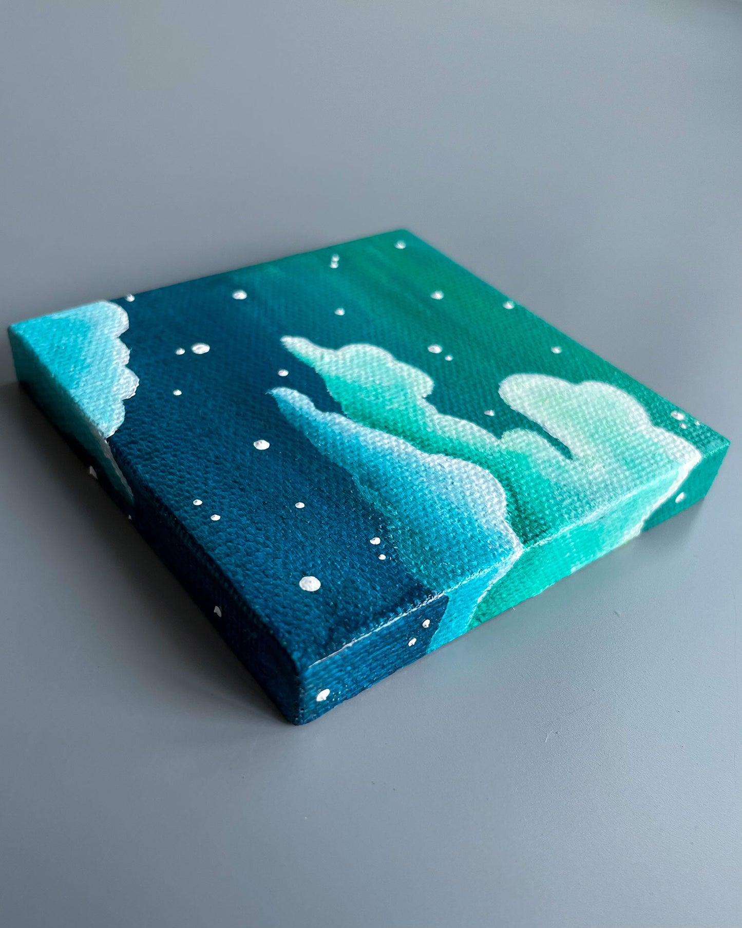 "Aquamarine Dreams" Mini-Painting with Easel