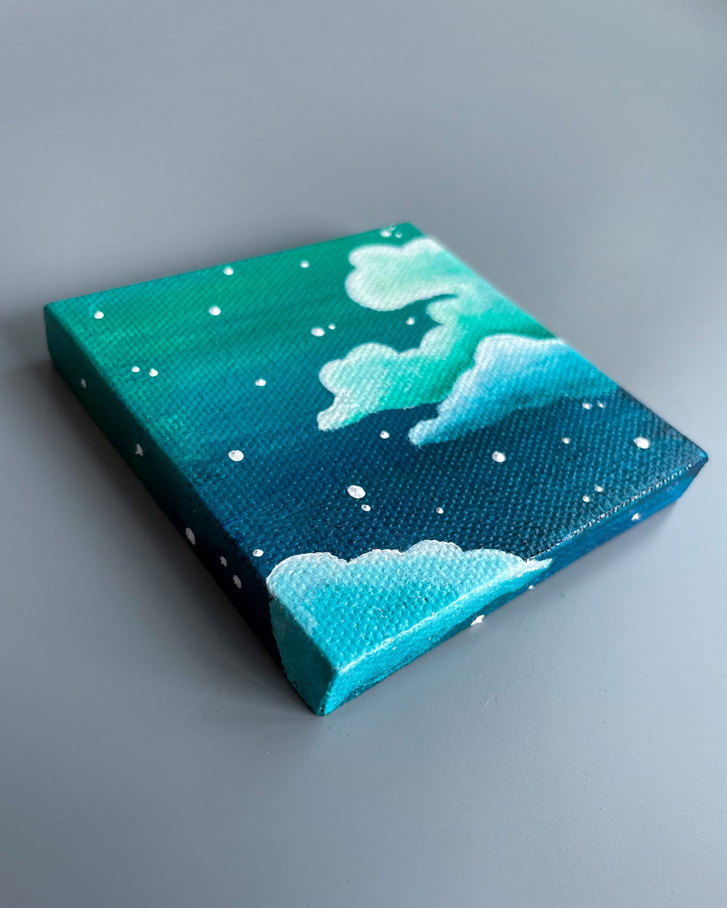 "Aquamarine Dreams" Mini-Painting with Easel
