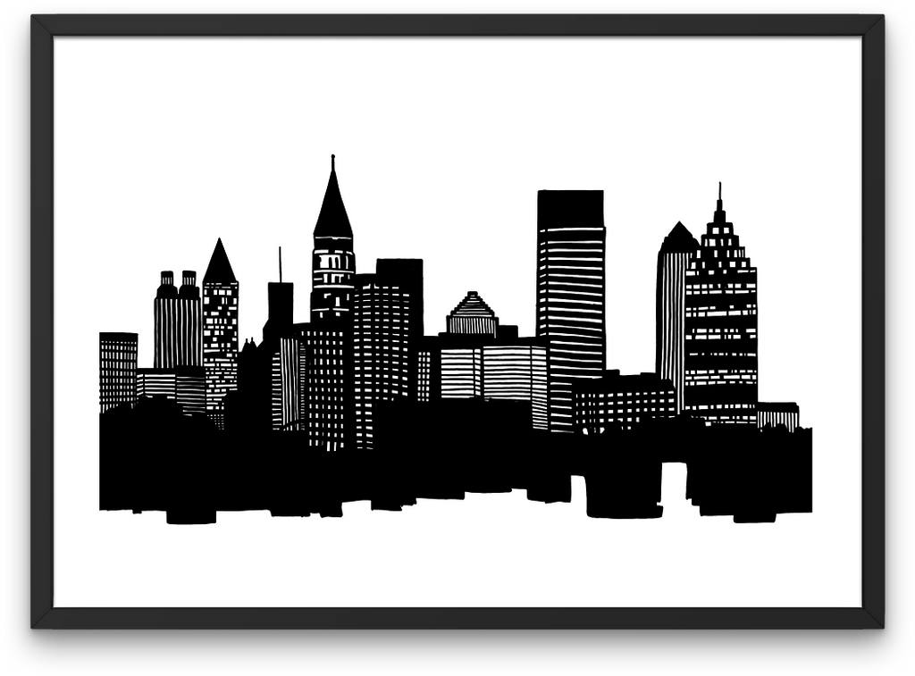 "City Skyline Silhouette" Print