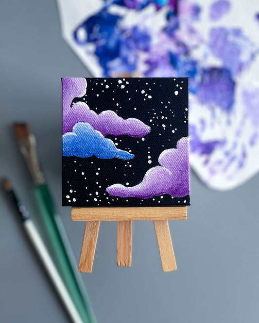 "Black Raspberry Dreams" Mini-Painting with Easel