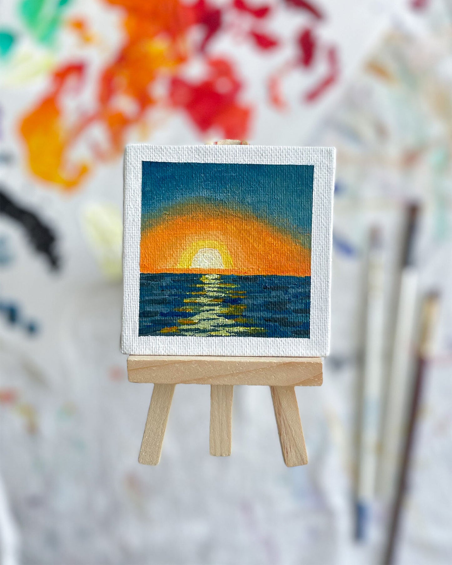 "Long Beach" Mini-Painting with Easel