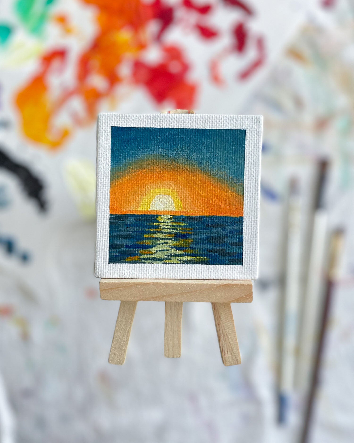 "Long Beach" Mini-Painting with Easel