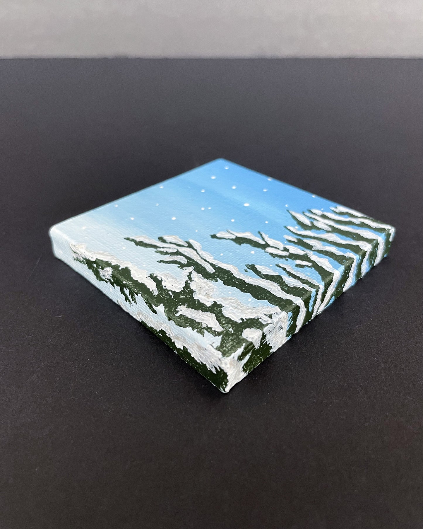 "First Snow" Mini-Painting with Easel
