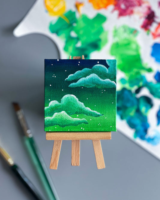 "Green Apple Dreams" Mini-Painting with Easel