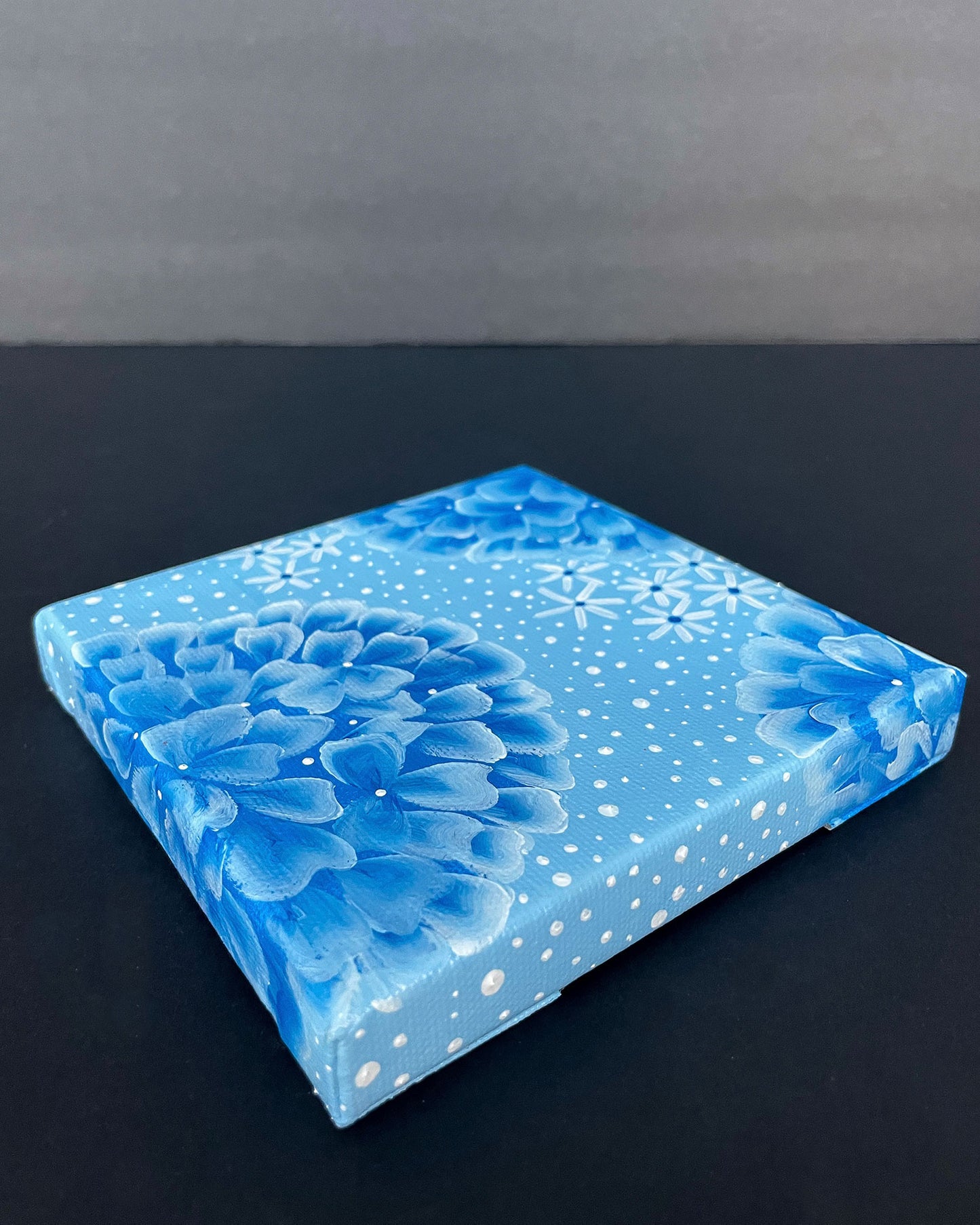 "Nikko Blue Hydrangeas" Mini-Painting with Easel