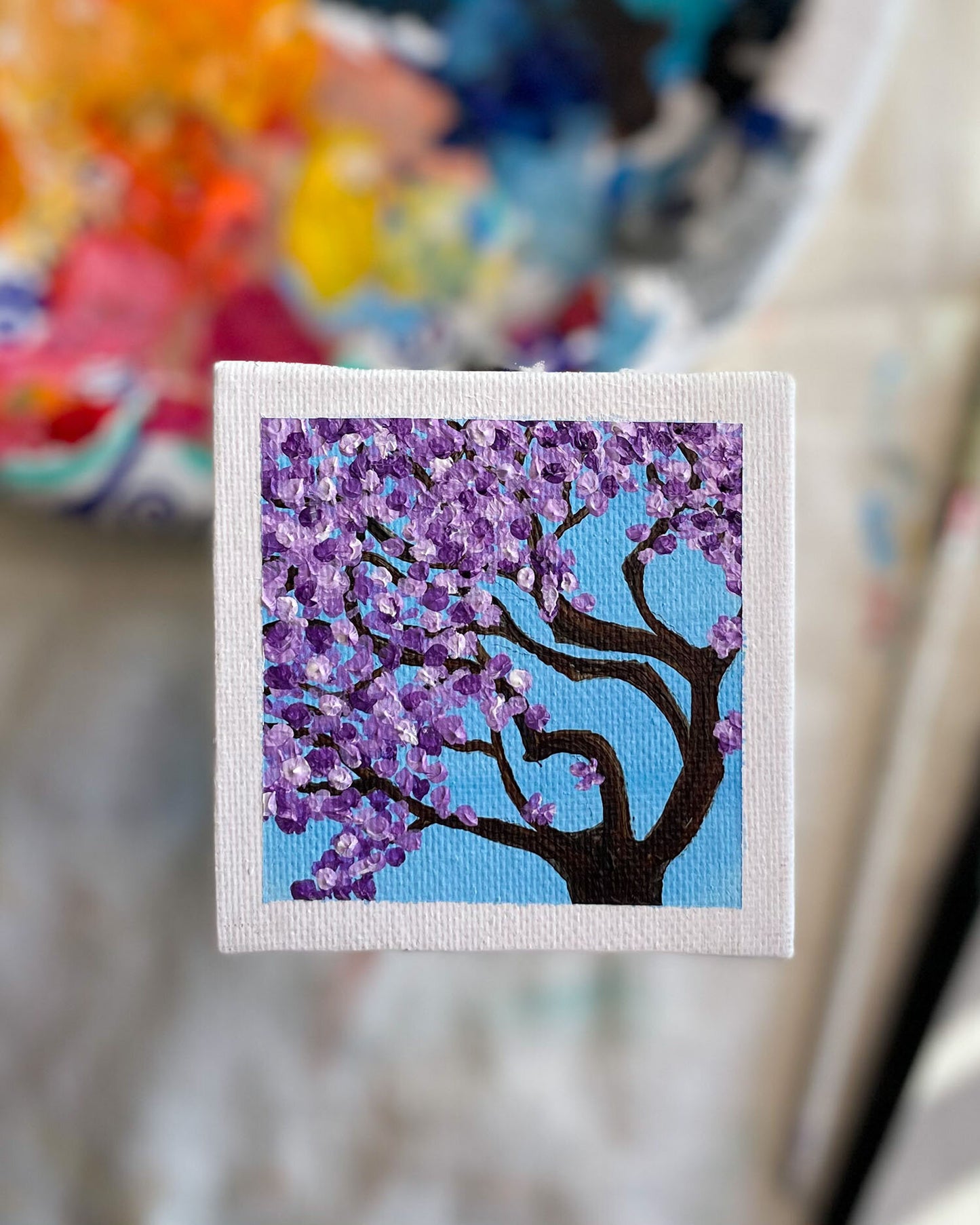 "LA Jacaranda" Mini-Painting with Easel