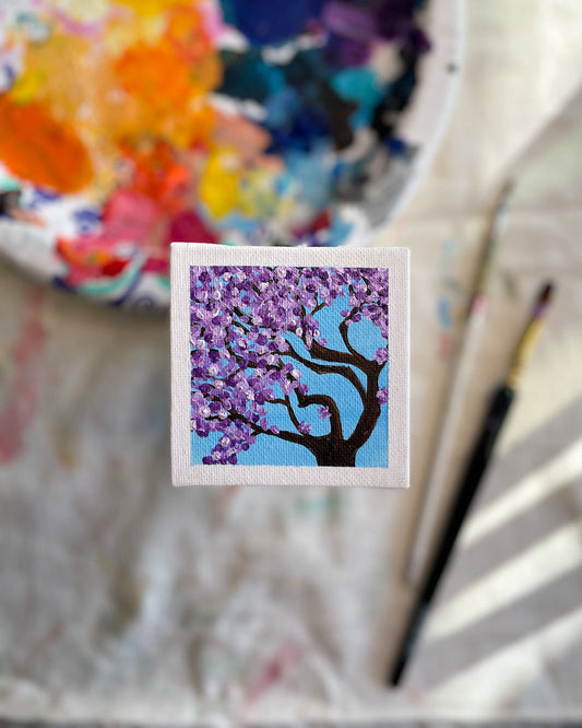 "LA Jacaranda" Mini-Painting with Easel
