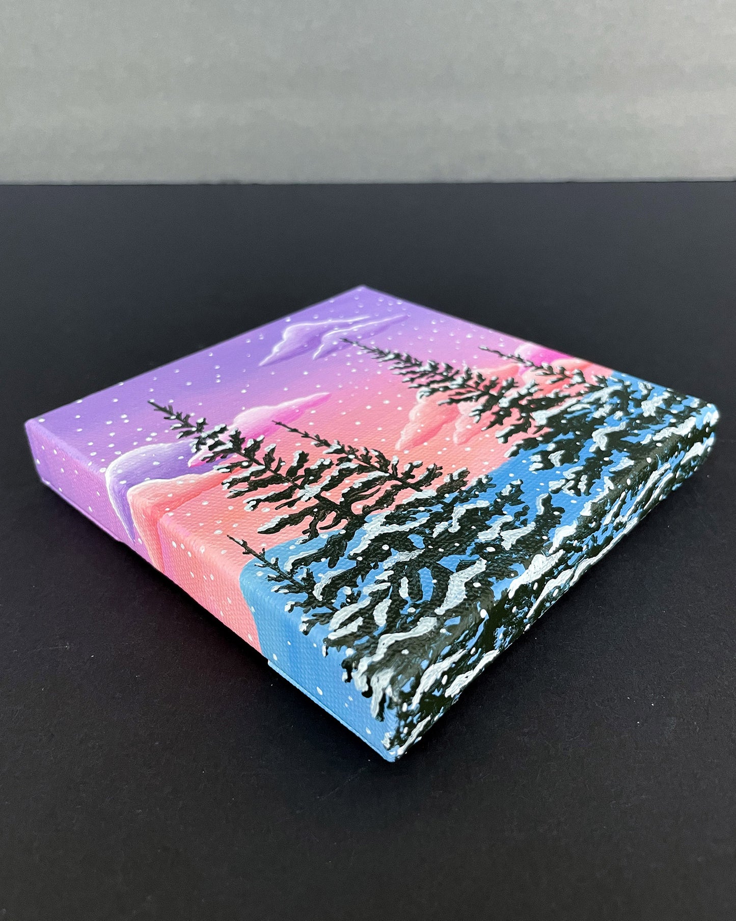 "Snowy Colorado Morning" Mini-Painting with Easel