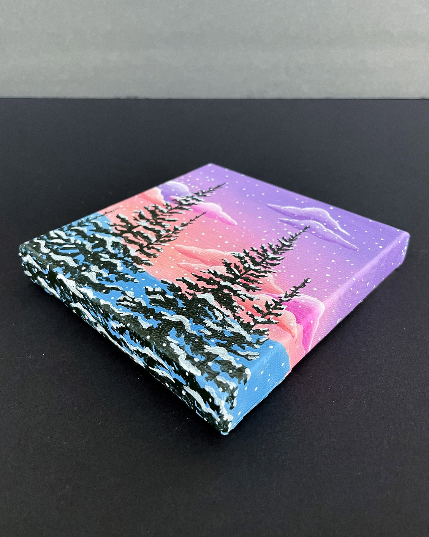"Snowy Colorado Morning" Mini-Painting with Easel