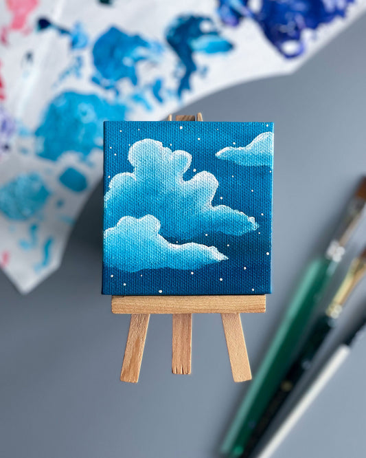 "Sour Blue Dreams" Mini-Painting with Easel