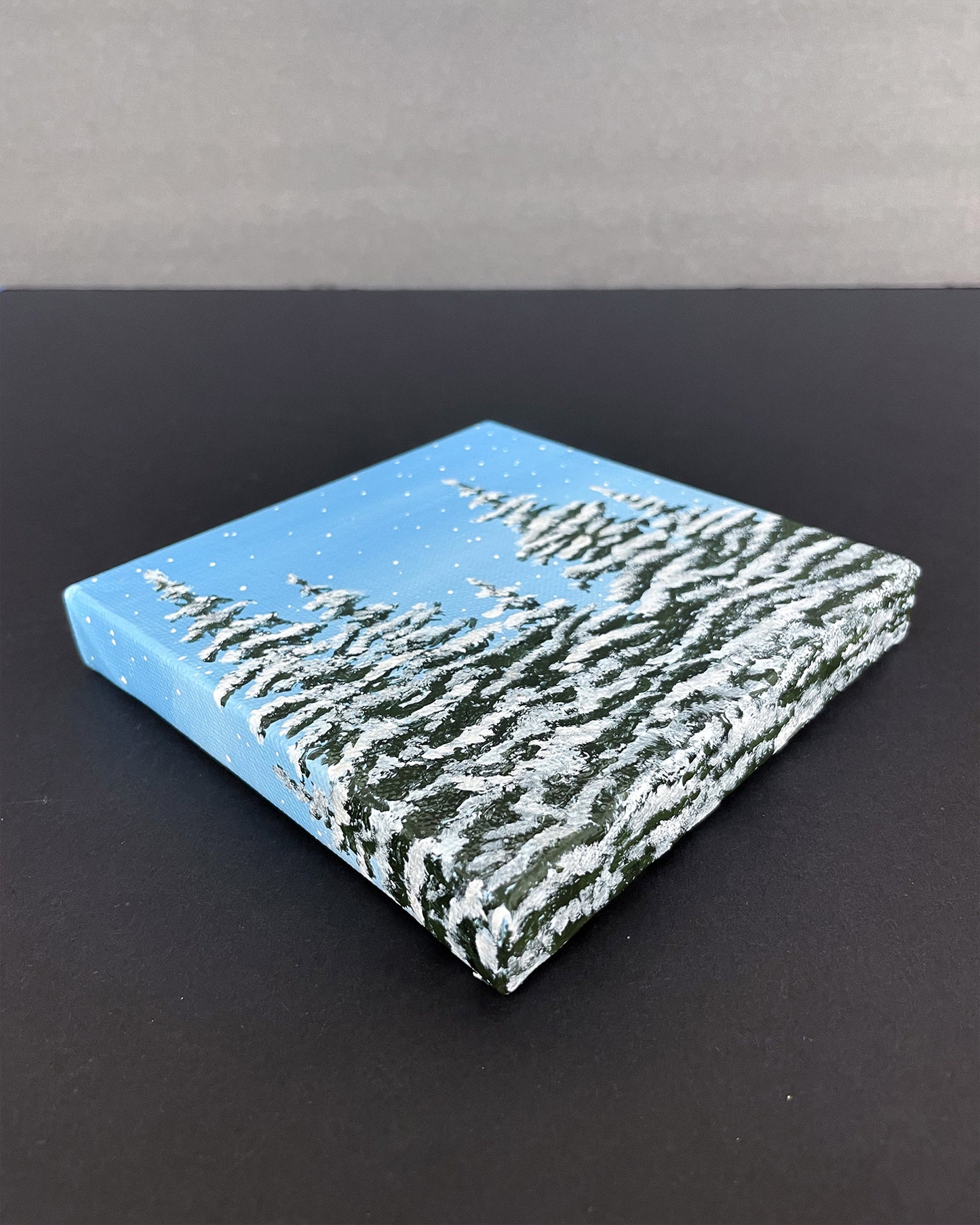 "Wintry Cabin Views" Mini-Painting with Easel